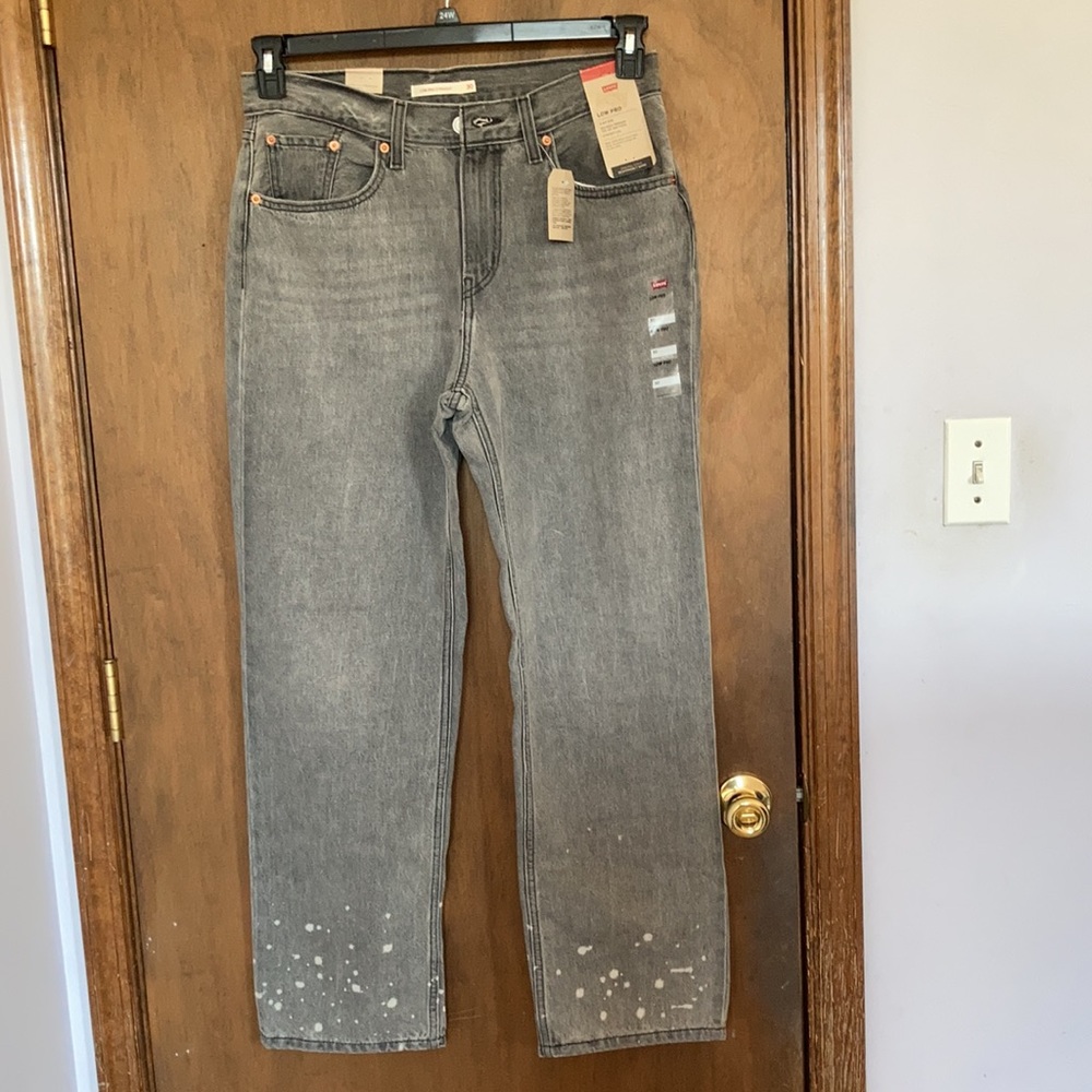 Levi’s low pro gray midrise straight leg jean splatter detail cotton size 30 - Picture 9 of 17